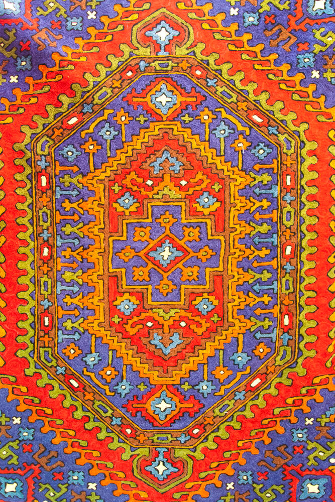 Multicolored ethnic rug