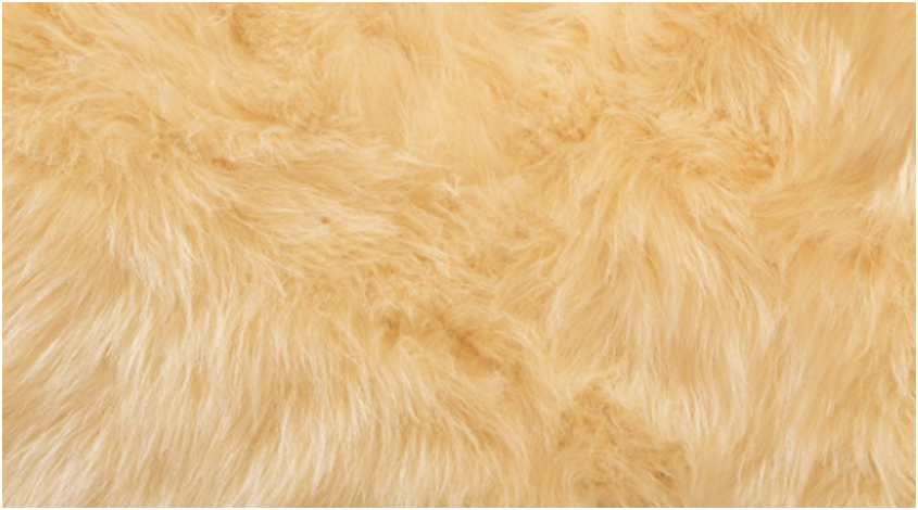 Beige rabbit fur Flokati Rug